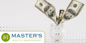 Master's Minute Blog Cover with Capital Gains image; a piggy bank with money going into it.