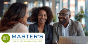 Investors smiling at their financial advisor, with whom they feel equally yoked.